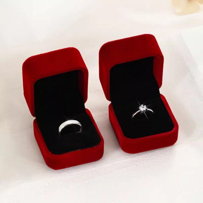 絲絨布首飾盒結婚鑽戒盒高檔珠寶戒指對戒盒求婚戒指盒項鍊收納盒