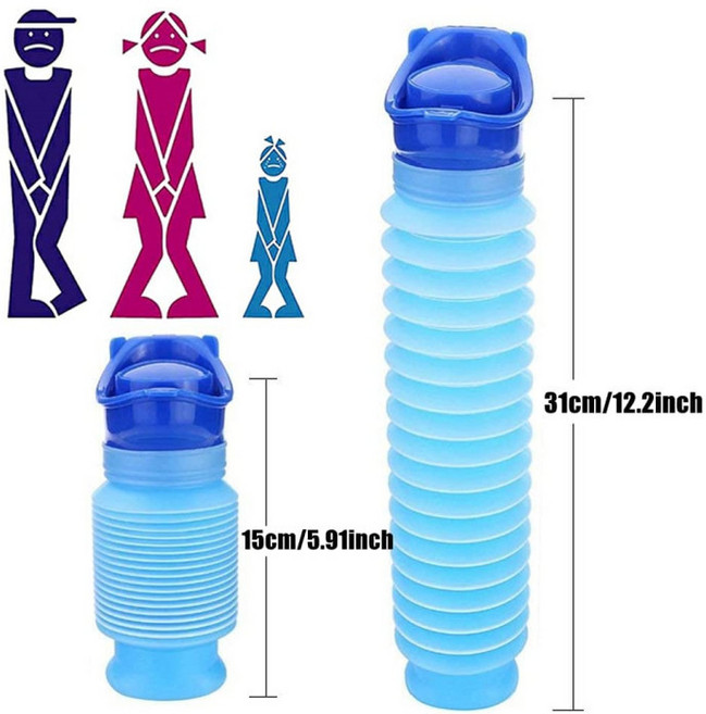 成人小孩應急尿壺車載便攜式可拉伸小便器 大容量男女通用寶寶, 1個, 便攜式接尿壺一只