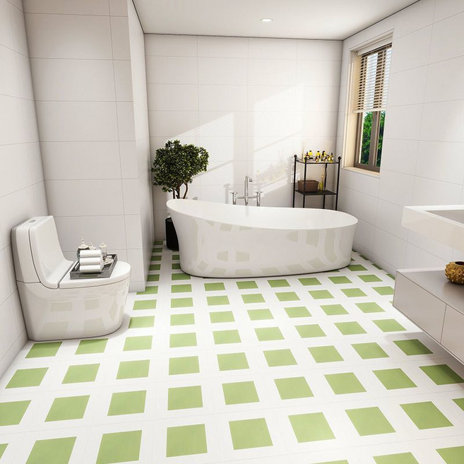 Fowod 바닥 데코타일 스티커 베란다 주방 화장실 방수 미끄럼방지, 20개, 녹색