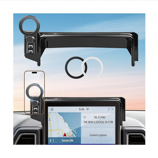 Katorn 캐딜락 CT5 2024 2023 2022 2021 2020용 자동차 폰 홀더 (10인치 스크린에만 해당) 360° 회전 마그네틱 휴대폰 마운트 Magsafe와, 7) 포드 브롱코 스포츠 2021-2024 20.3cm