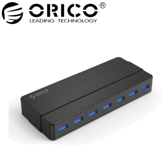 오리코 7포트 USB 3.0 허브 H7928-U3, 블랙, 1개