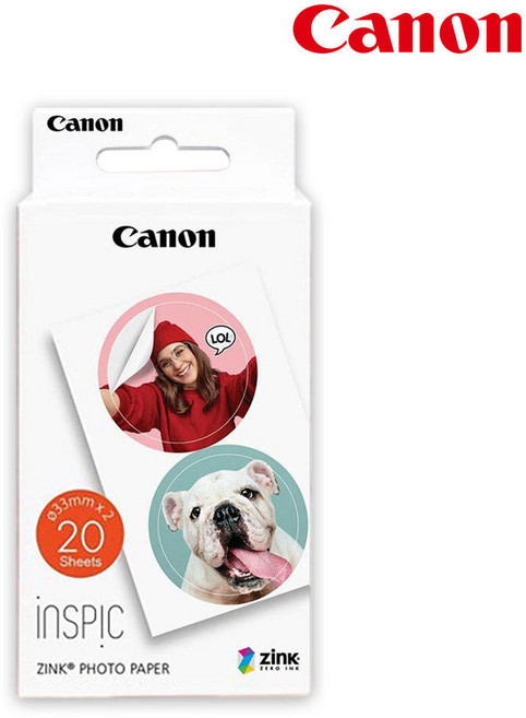 캐논 인스픽 인화지 일반 스티커 20매 포토용지 캐논 원형 인화지