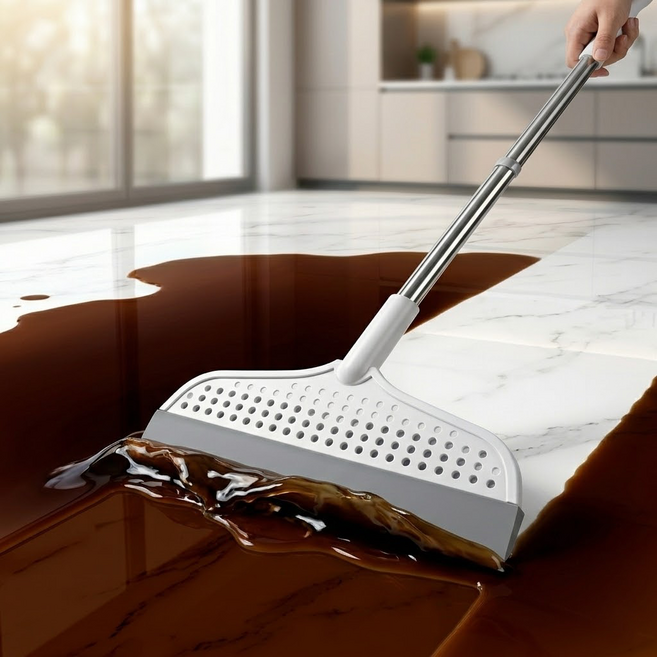 퓨어싹 다용도 실리콘 물기 제거 스퀴지 빗자루, 화이트, 1개