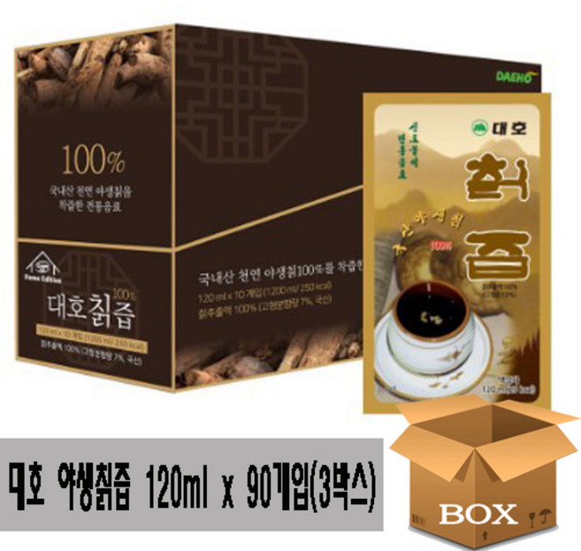 대호칡즙 생칡즙 120ml x 30개입 3박스, 3.6L