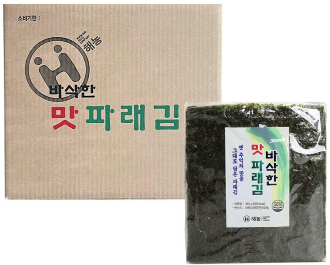 해농 바삭한 맛 파래김, 180g, 12개