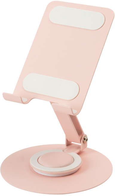아라리오 파스텔 접이식 높이 조절 360도 회전 핸드폰 거치대, 1개, 블러쉬 핑크