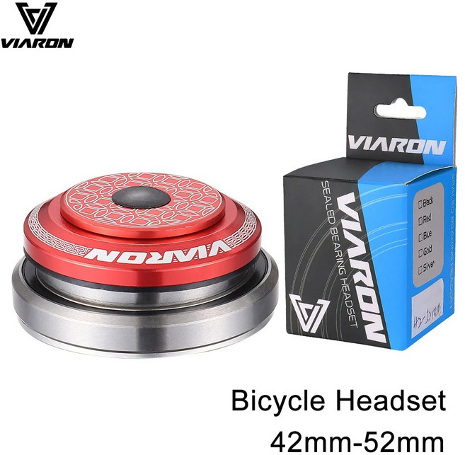 자전거 헤드업 VIARON 베어링 헤드셋 상단 봉인 41.8mm 52mm CNC1 1/8 "-1 1/2" MTB 알루미늄 합금 부품 산악 세탁기 액세서리, [01] 빨간, 1개