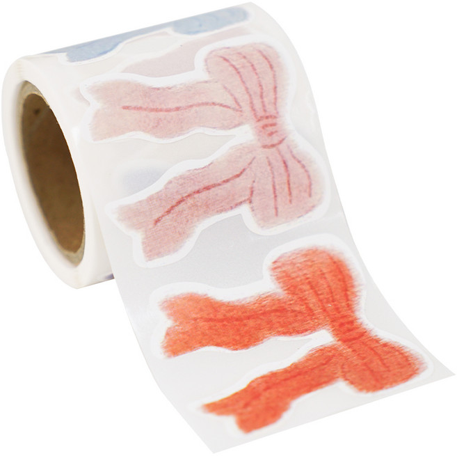 디어플레이스 포장 꾸미기 롤스티커 12종, 1개, 02 수채화 리본 120매