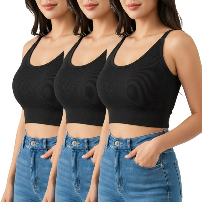 베르슈어 끈조절 스포츠 튜브 브라탑 3종 세트