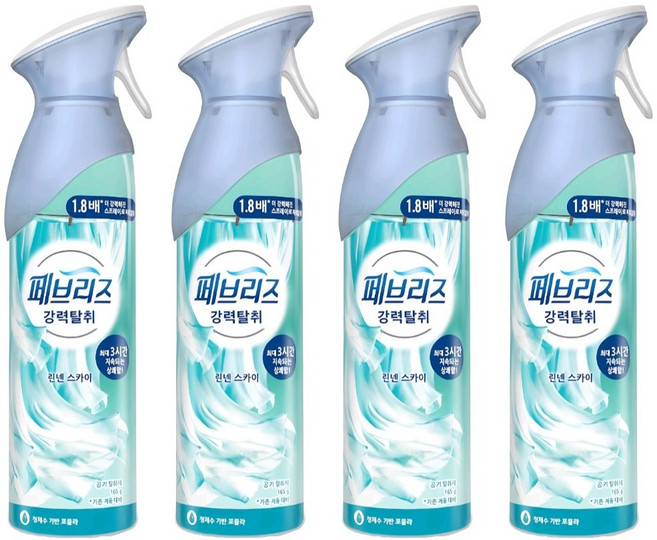페브리즈 에어 린넨 앤 스카이 실내 탈취제 본품, 165g, 4개