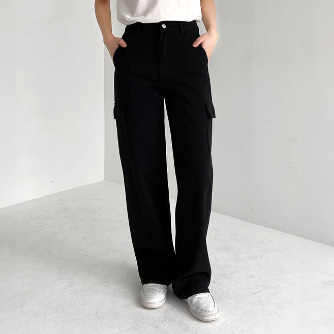 라르고비에 와이드핏 카고포켓 일자 팬츠 사계절 코튼 면바지[기장3종]