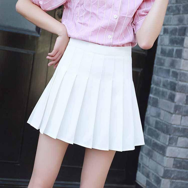 百褶裙 女學生 高腰 顯瘦 學院風 短裙