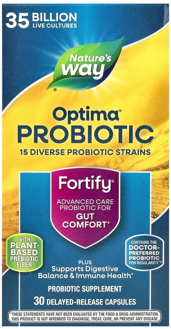 네이쳐스웨이 Nature's Way Optima® Probiotic Fortify® Gut Comfort 35 Billion 30 Delayed-Release Ca, 1개, 네이쳐스웨이 Nature's Way, Optima® - 쿠팡