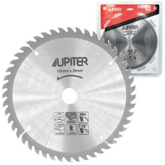 주피터 목공용 톱날 원형톱날 6.5인치, 1개