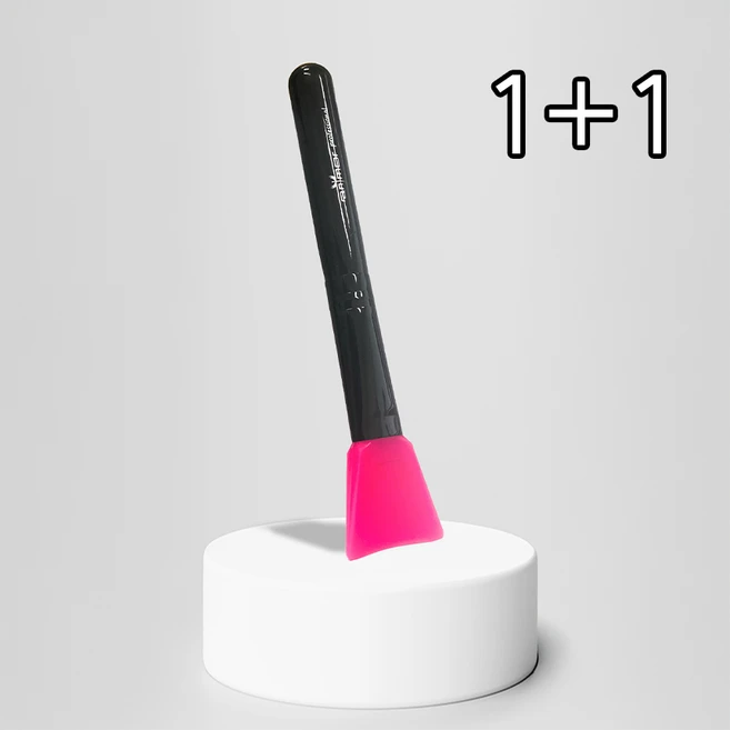 마메드러 1+1 말랑핏 실리콘 뷰티 브러쉬, 1개, 블랙핑크 - 쿠팡