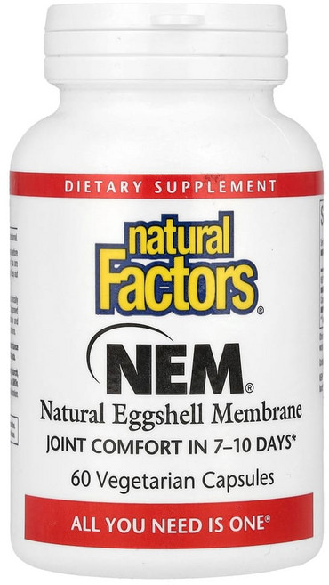 네추럴팩터스 NEM 에그쉘 멤브레인 난각막 60베지캡슐 계란껍질막 콘드로이틴 히알루론산, 60정, 1개