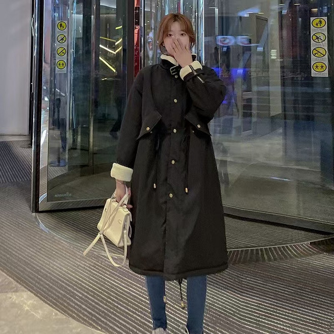 루스리더 여성 롱패딩 야상 파카 양털 안감 겨울 오버핏 아우터 M485