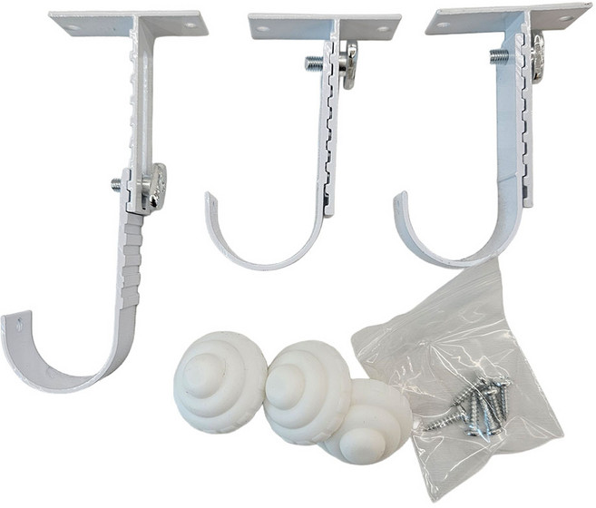 커블 커튼봉 조절브라켓, 1개, 알루미늄 화이트 35mm