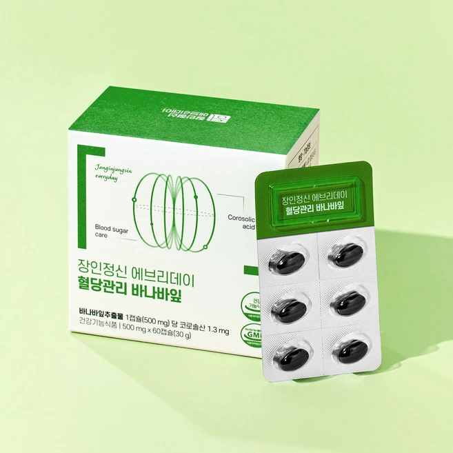 장인정신에브리데이 혈당케어 바나바잎, 3개, 60정 - 쿠팡