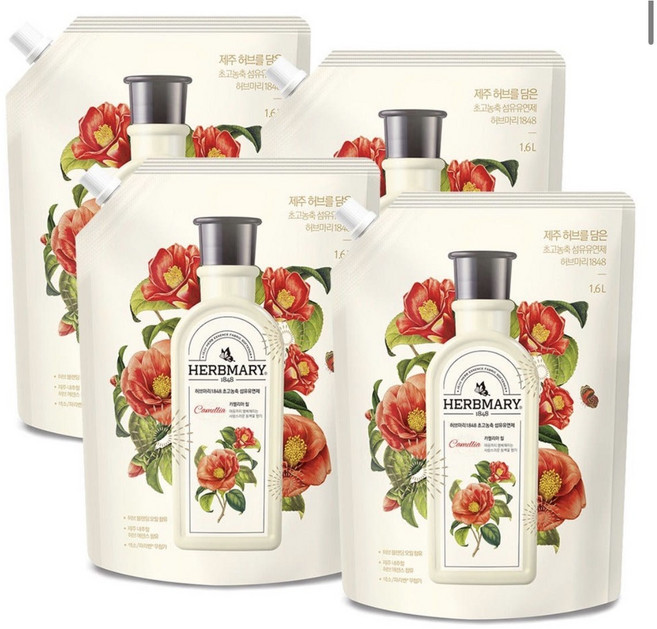 허브마리(Herbmary) 카멜리아 힐 1600ml x 4개 묶음 (정품박스발송), 3개, 1.6L