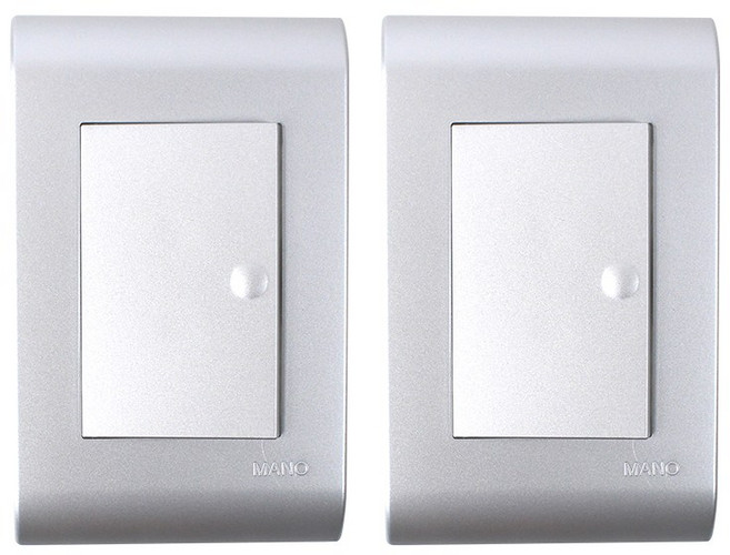 인테리어 고급스위치 1구 실버, 2개