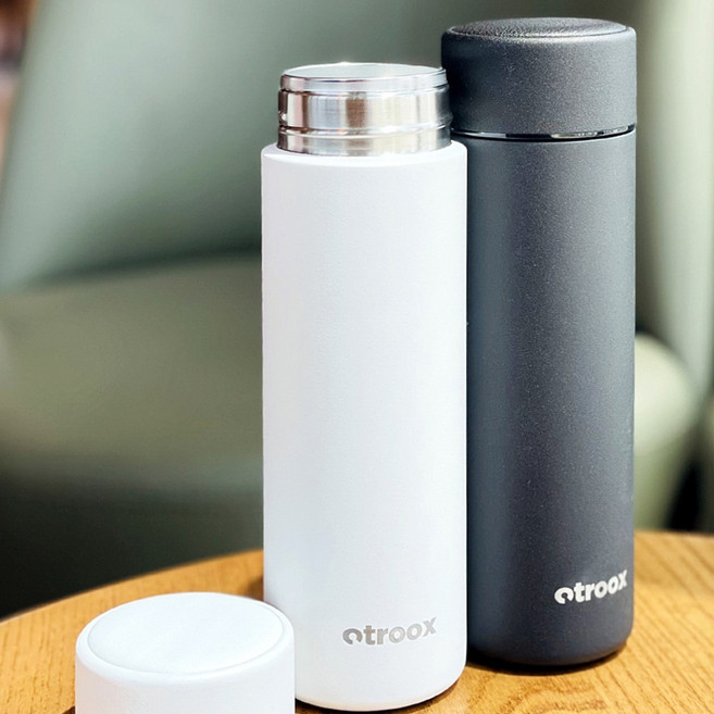 오트룩스 클린 세라믹코팅 스텐 보온보냉 보틀 텀블러 420ml, 1개, 블랙