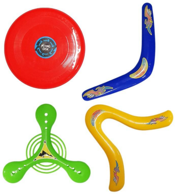 지니홀딩스 원반던지기 부메랑 4종세트 되돌아오는 부메랑 플라잉디스크 애견장난감 어린이 가족 야외 스포츠, 부메랑 4p