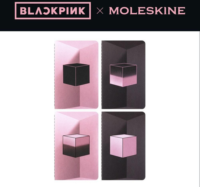 MOLESKINE X BLACKPINK 限量輕便口袋型筆記本 一套四本, 1個, 黑色