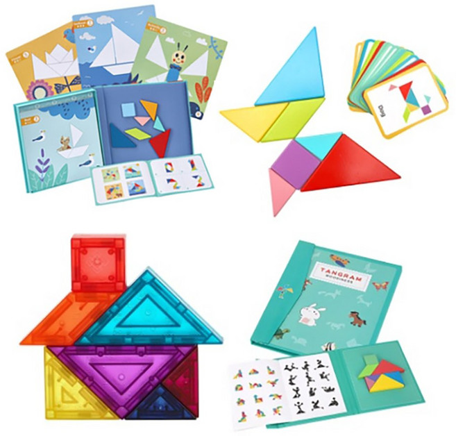 투키토이 캐스비 자석 칠교 놀이 원목 도형 탱그램 휴대용 교사용 칠교판 세븐 유아인지놀이, 캐스B 튼튼 원목탱그램(2016), 1개