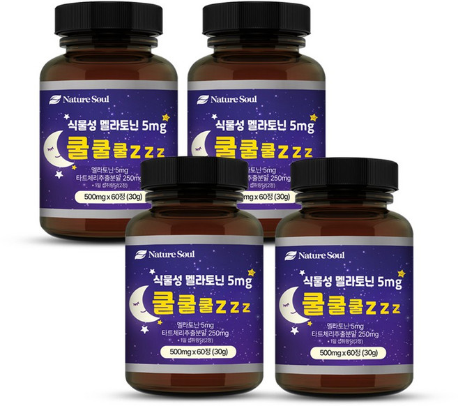 식물성 멜라토닌 5mg 쿨쿨쿨 zzz, 4개, 60정