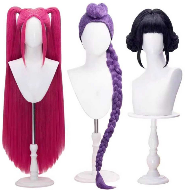 케이팝 데몬 헌터스 가발 헌트릭스 루미 코스프레, 1개, 루미 아동용