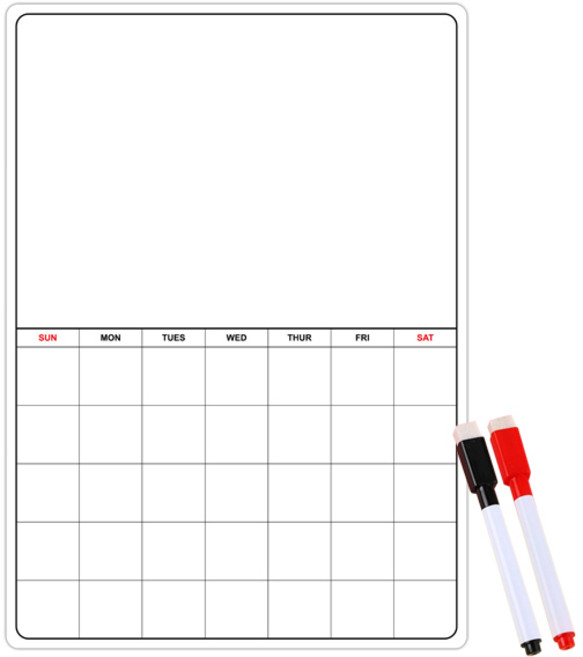 해피앤몰 400x300 냉장고 고무자석 화이트보드 자석 메모보드 보드판, 1개, HPM02-월간(세로형)
