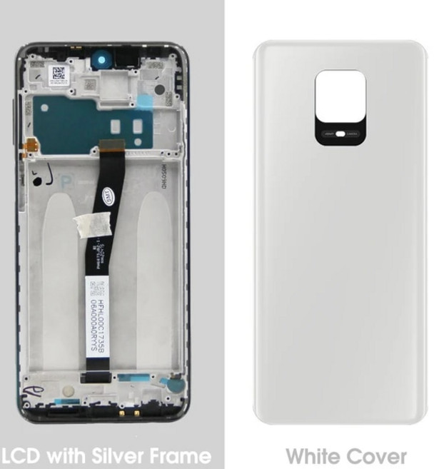 휴대폰 핸드폰 스마트폰 수리 부품 샤오미 호환 레드미 노트 9S M2003J6A1G LCD 디스플레이 화면 9 프로 교체용 프레임 포함 디지털 터치 스크린, [07] Silver Frame I Cover, 1개