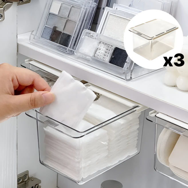 살림하루 공간활용 청결보관 욕실 공중부양 정리함, 3개