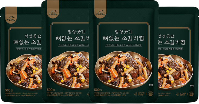 정성곳간 강순의 명인 뼈없는 소갈비찜, 4개, 500g