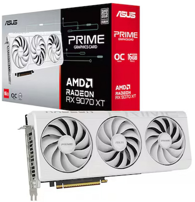 ASUS PRIME 라데온 RX 9070 XT WHITE OC D6 16GB 대원씨티에스