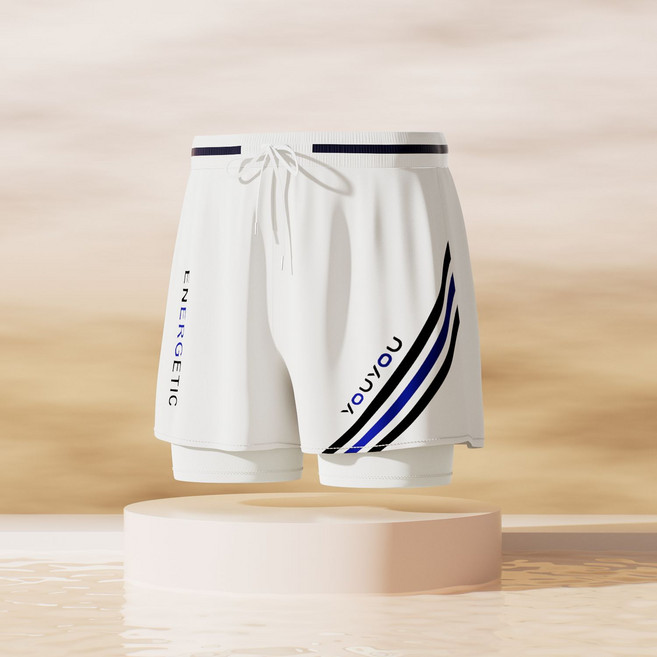 成人男泳褲2026新款雙層速乾可下水沙灘褲泡溫泉專業訓練游泳裝備