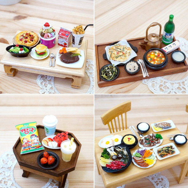 [미니미소] 200가지 음식 한상 납골당 꾸미기 미니어처 제사상 상차림, 데친 양배추 쌈