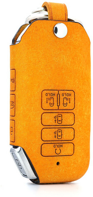 페레노 기아 카니발 KA4 9버튼 스마트키 가죽케이스 키홀더 PK12, 푸에블로 옐로우