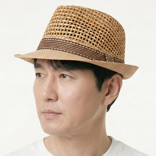 지사 페도라 쿨 매쉬라인 포인트 여름 중년남성 모자 할아버지 시원한 중절모 밀짚