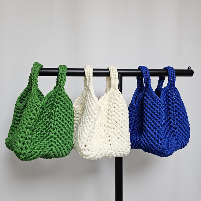 (샤이닝문)쫀득한 젤리 손뜨개가방 미니가방 토트백 뜨개백 완제품