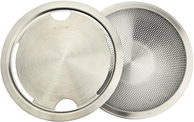3S리빙 올스텐 304 싱크대거름망 세트(배수구망+커버), 1세트, 실버