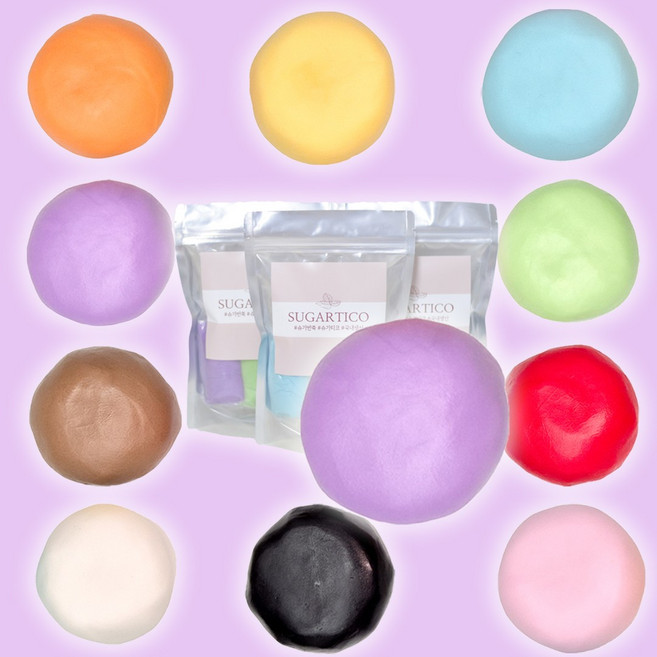 슈가반죽 국내생산 컬러반죽 골라담는 패키지 90g 슈가크래프트 폰던트 파우더 케이크 케익 도우 공예 [원산지:국산], 라벤다