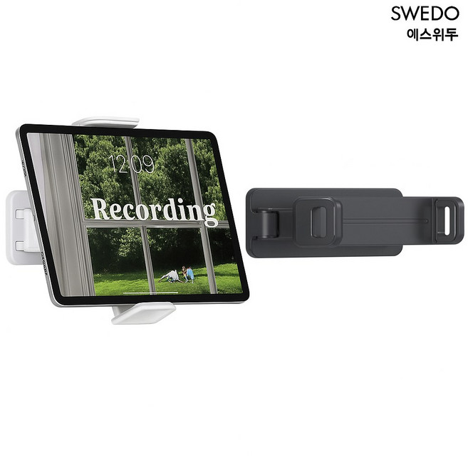 에스위두 벽걸이 부착식 태블릿 핸드폰 강력접착 거치대, 1개, 기본형 블랙