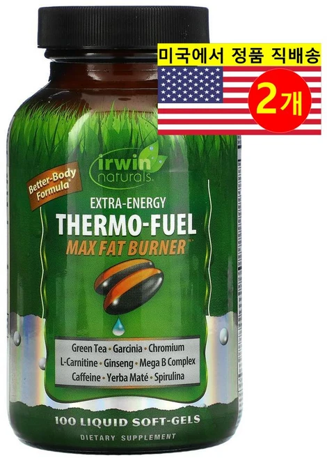 Irwin Naturals 어윈 내추럴스 써모 퓨얼 맥스 팻 버너 엑스트라 에너지 Thermo-Fuel Max Fat Burner 100정, 2개 - 쿠팡
