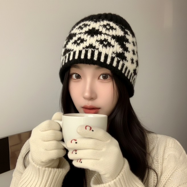 투펄슨 여성 버킷 니트 비니 모자