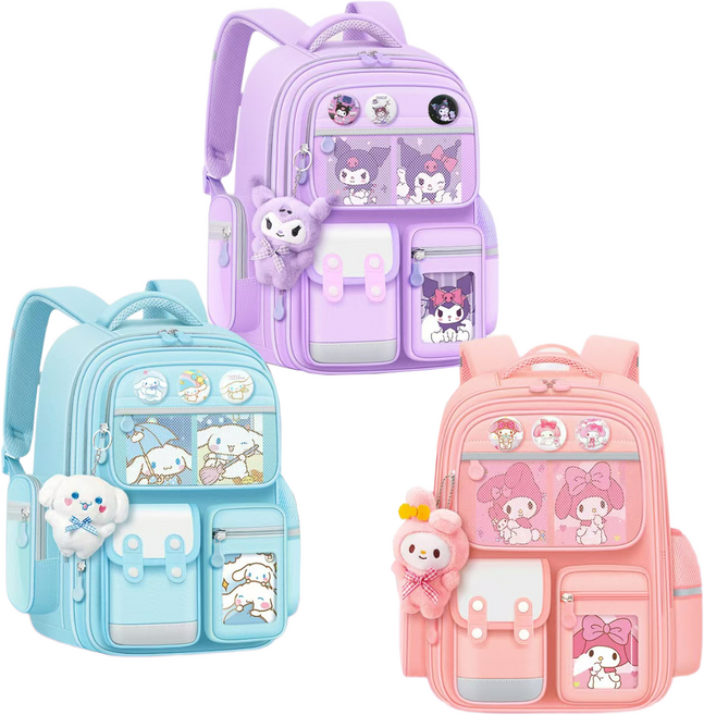 KoreVibe 산리오 초등학생 대용량 책가방 백팩 3종세트 신학기 입학 1-6학년