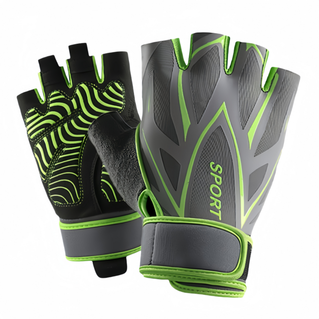 남여공용 스포츠 벨크로 헬스장갑 1+1 양손 세트 논슬립 굳은 살 방지 헬스 장갑, 1개, 녹색