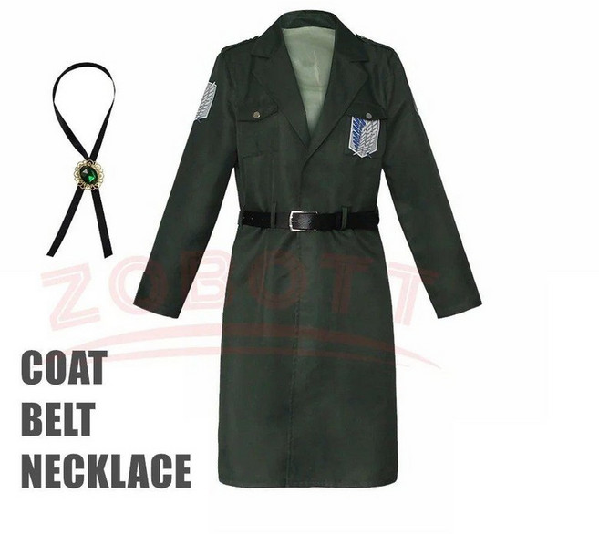 진격의거인 조사병단 제복세트 남녀공용 코스프레 바람막이 자유의날개 코트 에렌 리바이 아르민