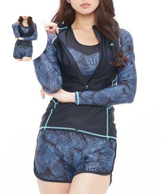 쿠기 여자 집업 래쉬가드 세트 4p 수영용품, 95(XL)